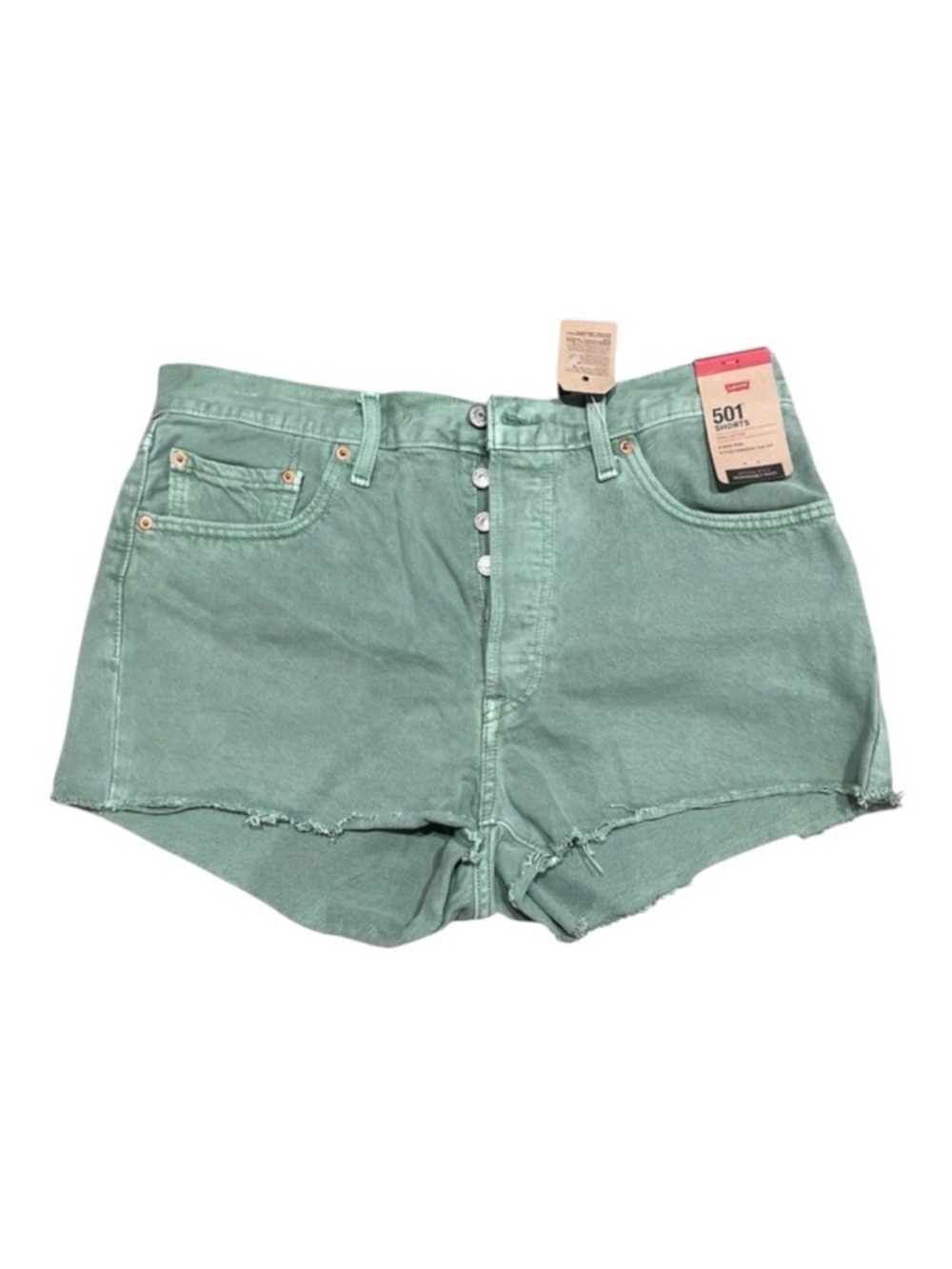 Levi’s 501 Cutoff Denim Shorts – Dusty Berle Green – Women’s Size 33